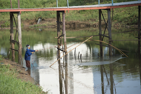 asian fishermanの写真素材