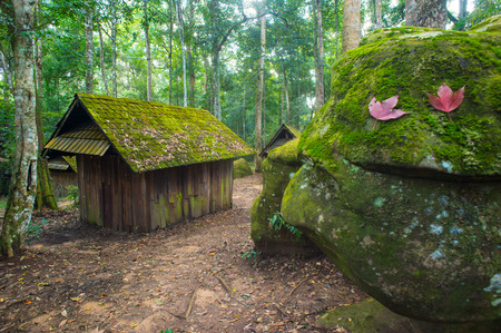 old cottage in "Phu Hin Rong Kla" national park,Thailandの写真素材