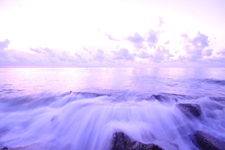 Long exposure photo of beach