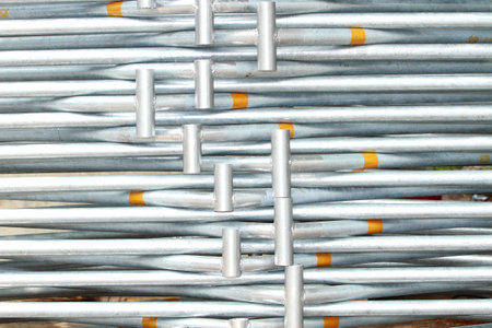 Metal pipe stack on shelf
