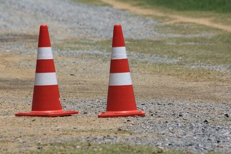 Traffic cones in Thailandの写真素材