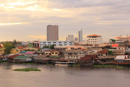 Community by the Chao Phraya River  Nonthaburi Province, Thailandの写真素材