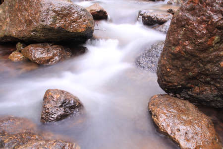 Streams and rocks Slow shutter speed shootingの写真素材