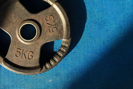 Dumbbells on the floor in the gymの写真素材