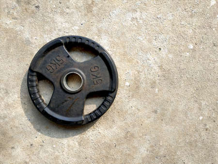 Dumbbells on the floor in the gymの写真素材