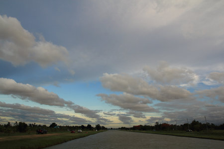rain clouds in the skyの写真素材