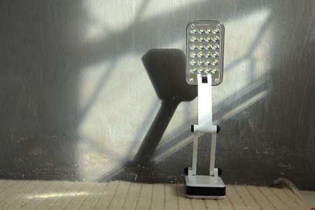 Reading lamp placed on the wallの写真素材