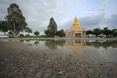 Big Buddha and rain clouds in the skyの写真素材