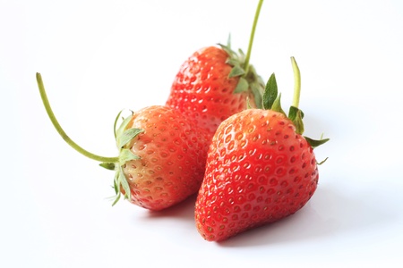 red strawberry on the white backgroundの写真素材