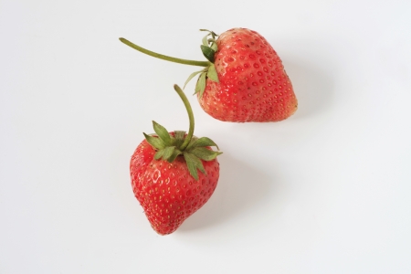 red strawberry on the white backgroundの写真素材