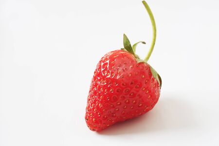 red  strawberry on the white backgroundの写真素材