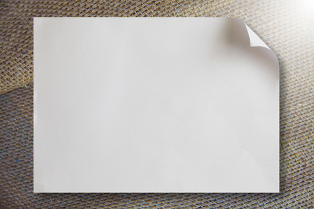 Paper a4 and sackcloth backgroundの写真素材