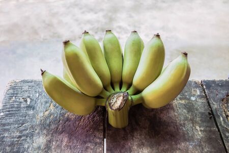 Cultivated banana on tableの写真素材