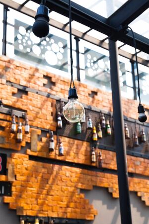 Lighting decor in restaurant and barの写真素材