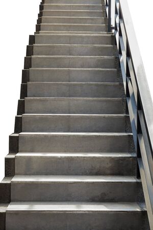 On staircase outdoors isolate white backgroundの写真素材