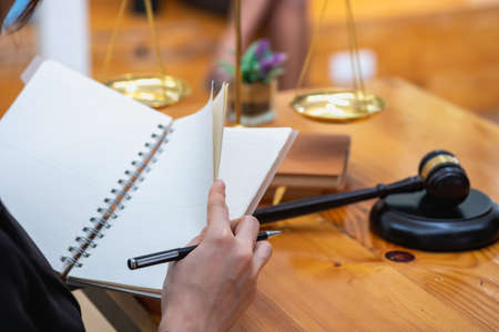 Law, Consultation, Agreement, Contract, Lawyers advice on litigation matters and sign contracts as lawyers to accept complaints for clients. Concept Attorney.の写真素材