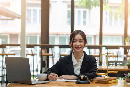 Law, Consultation, Agreement, Contract, Lawyers advice on litigation matters and sign contracts as lawyers to accept complaints for clients. Concept Attorney.の写真素材