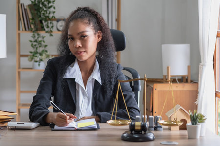 Law, Consultation, Agreement, Contract, African American women lawyers consulting litigation clients Attorney Concepts.の写真素材