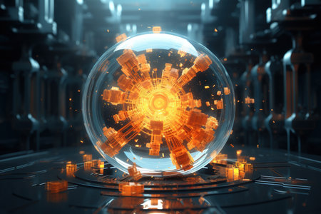 Abstract Waving Particle Technology Background Design. Abstract wave moving dots flow particles, hi-tech, and big data background design for brochures, flyers, magazines, business cards, and banners.の素材