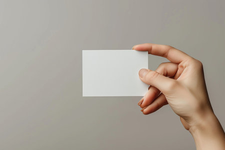 Hand-holding white paper for writing advertisements in public relations space. AI Generatedの素材