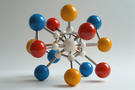 Molecule Atom Model Abstract structure science and medical concept. AI Generatedの素材