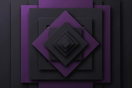 Black and Purple square shape background presentation design. AI Generatedの素材