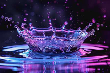 Abstract image of the splash of water, futuristic style, in colorful style. AI Generatedの素材