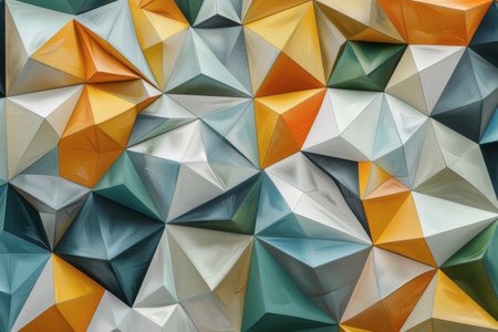 Abstract hyperrealism 3d background geometric triangle shape background with the colors yellowの素材