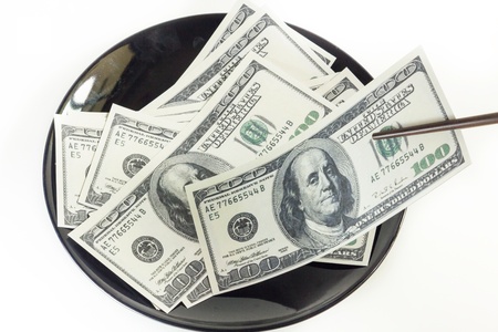 Many money for eat の写真素材