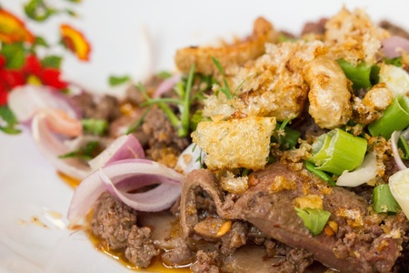 Thai spicy minced porkの写真素材