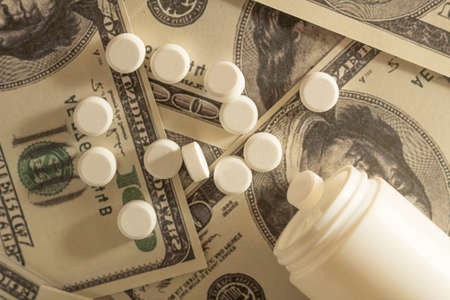 Medicine on money の写真素材