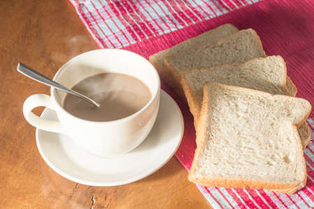 Coffee and breads の写真素材