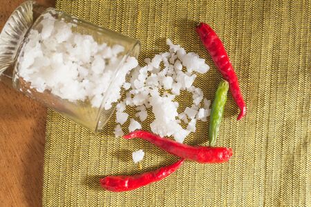 Salt and chiliの写真素材