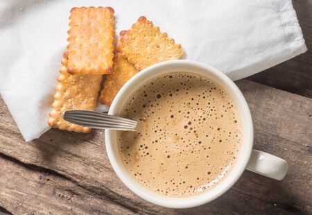 Coffee with biscuit の写真素材