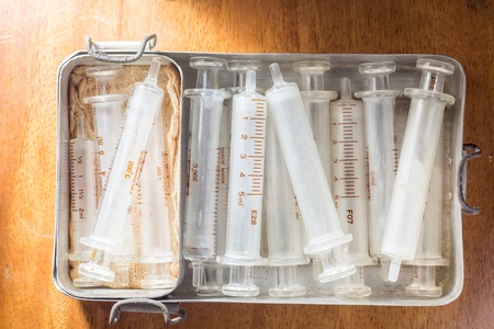 Old syringes の写真素材