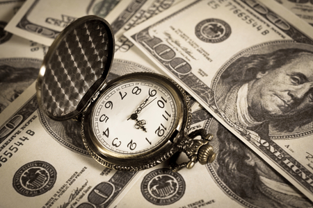 Time is money,vintage style color の写真素材