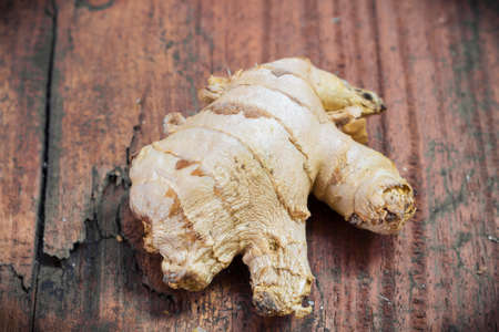 Ginger on wood table,still life.