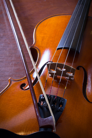 Still life wood violin,music instrument.の写真素材