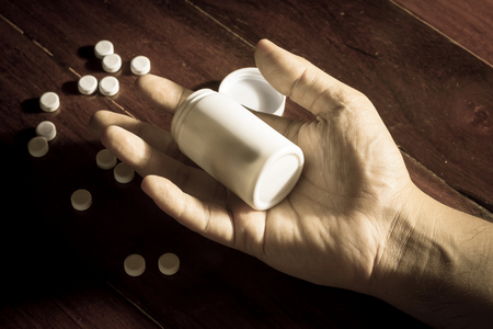 Patient need medicine in sepia color style,medical or addict の写真素材