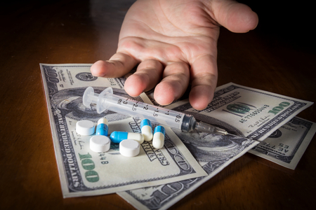 Pay money for good health care,social addiction and medicalの写真素材