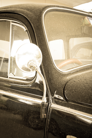 Vintage filtered retro blue car.の写真素材