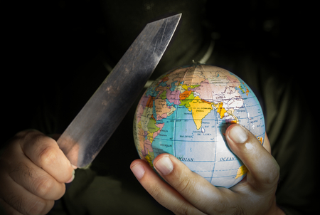 Danger terrorist for the world,crime and terror concept.の写真素材