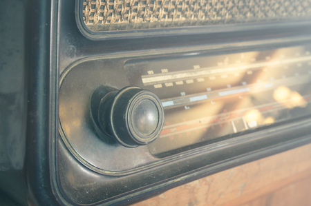 Vintage color filtered Closeup old retro radio.の写真素材