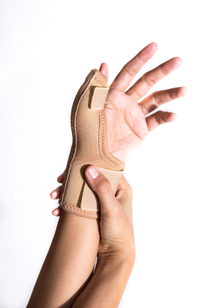 Woman with Hand-support,health concept.の写真素材