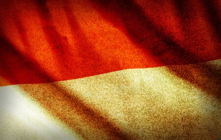 Indonesia national flag, grunge filtered.の写真素材