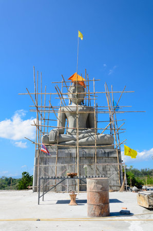 The Buddha image is currently under construction in Thailand.の写真素材