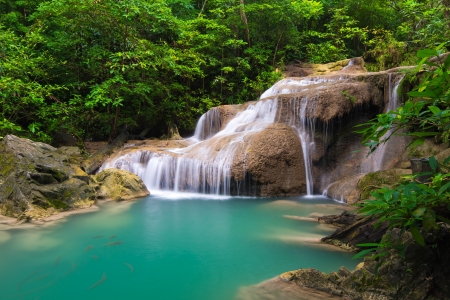 erawan waterfallの写真素材