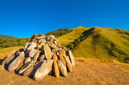 mountain with rocks