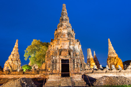 temple beautiful  in Ayutthaya at night.の写真素材