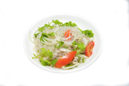 Glass Noodle, Pork & Nut Spicy Salad ( Yum Woon Sain )の写真素材